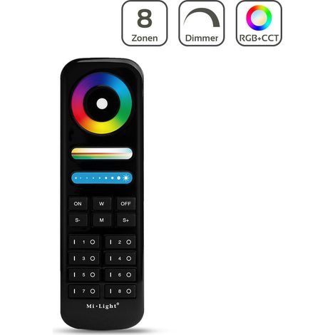 MiBoxer RGB+CCT Fernbedienung 8 Zonen Dimmen Schalten Farbsteuerung FUT089 - Farbe: schwarz (1/5)