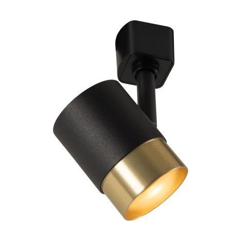 Faretto su binario orientabile nero-oro GU10 Lucide