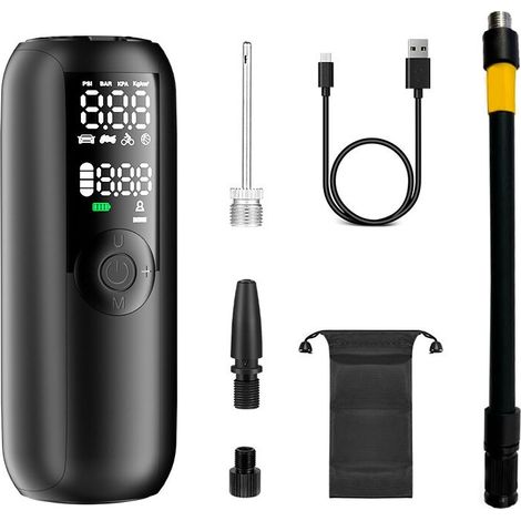 Gonfleur Pneus Voiture,150PSI Pompe a Velo,Compresseur Air Portatif pour Voiture, Vlo, Arrt Automatique avec Valve (1/5)