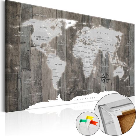 Quadri di sughero - World of Wood [Cork Map] - 60x40 (1/4)