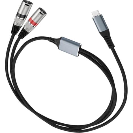 Câble audio USB-C vers XLR 10 m, type C vers 2 XLR mâles stéréo, compatible avec amplificateur, enceinte et table de mixage. (1/5)