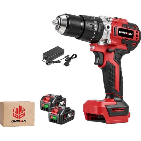 Trapano elettrico, motore brushless, compatibile con batterie, 2 set di batterie (1/2)