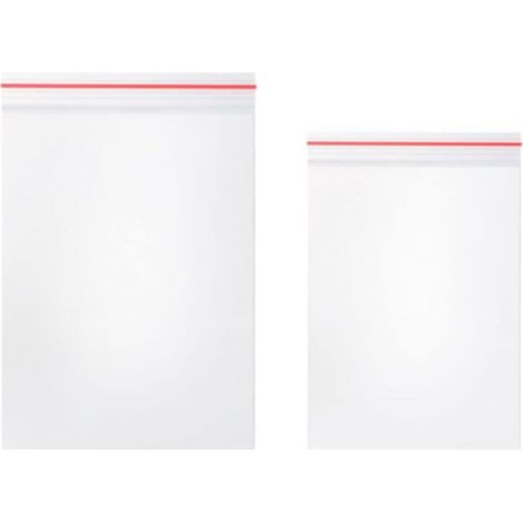 Lot de 200 sachets transparents avec fermeture à glissière, deux packs de tailles différentessacs en polyéthylène basse densité, adaptés à un usage alimentaire, 6 8 cm + 10 15 cm (1/4)