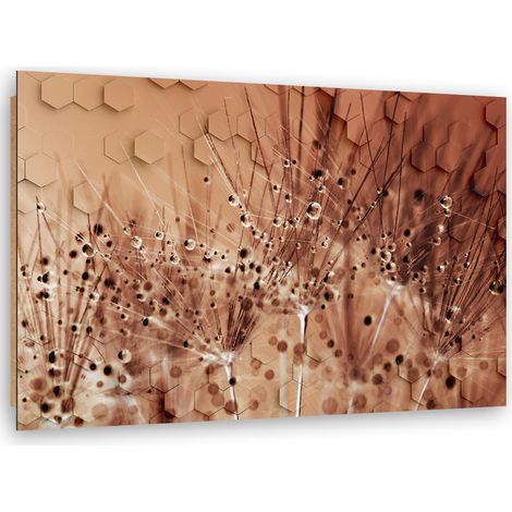 Quadro deco panel, Dente di leone in gocce di rugiada - 60x40 (1/5)