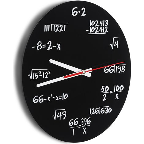 Horloge murale acrylique design mathématique moderne, déco accessoire pour salon bureau, cadeau original (1/5)