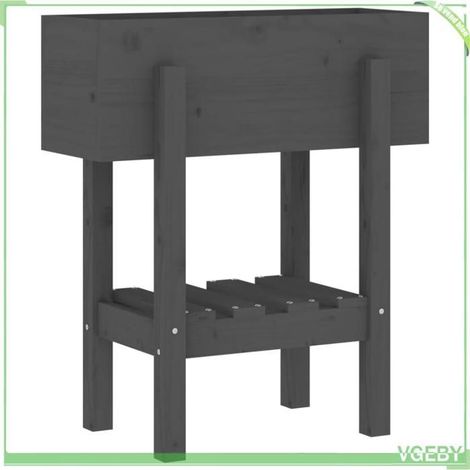 Jardinière - FAFEICY - 825235 - Gris - Bois de pin massif - 62x30x69 cm (1/5)
