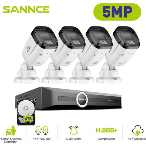 SANNCE 5MP 8-Kanal wasserdichtes PoE-IP-Sicherheitskamerasystem mit Personenerkennung (IP67) (1/5)