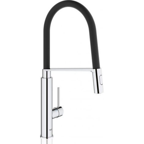 Grohe – Mitigeur monocommande pour évier – Bec haut orientable 360° – Finition chromée – Technologie EasyDock M pour rangement facile (1/10)