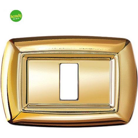 Placca 2 posti 3 moduli tond - q oro.