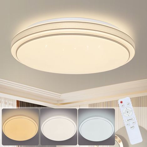 GBLY Deckenlampe LED Deckenleuchte Schlafzimmer - 23W Schlafzimmerlampe Dimmbar mit Fernbedienung Ø27cm Flurlampe Sternenhimmel Rund Deckenbeleuchtung Küchenlampe Modern für Wohnzimmer Flur Küche