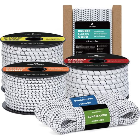 Tendeur Élastique 10mm x 10m Corde Elastique Bâche Sandow Cordon Elastique (1/5)
