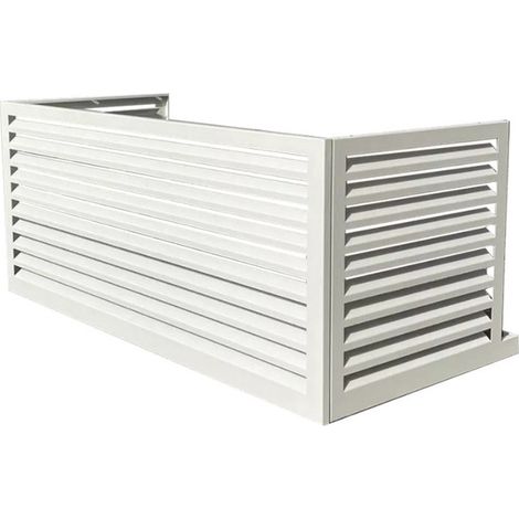 Extension hauteur cache climatiseur blanc 50cm – Aluminium léger et résistant à la corrosion – Installation facile – Design contemporain – Decoclim (1/4)