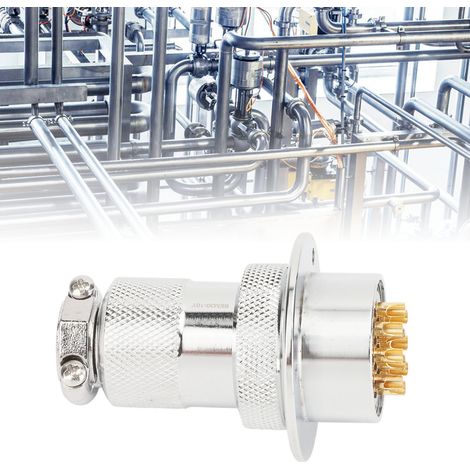 Connecteur aviation à bride circulaire 10 broches de 30 mm (prise et fiche) (1/5)