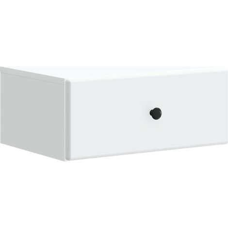 vidaXL Cabinet de chevet mural avec tiroir Blanc 49 x 34,5 x 20 cm (1/5)