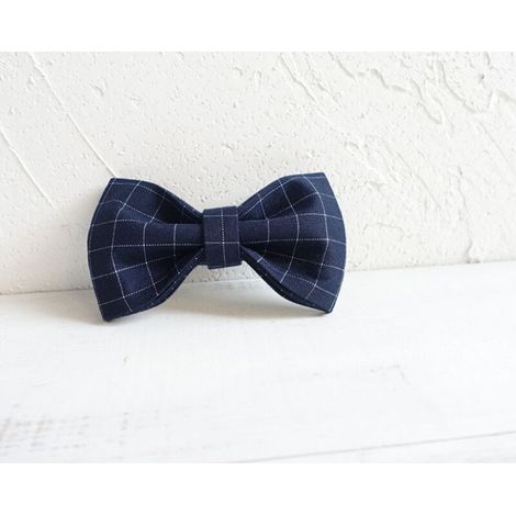 TRIOM Plaid Bleu Collier pour Chat Chien avec Nœud Papillon - Collier avec Nœud Papillon Animaux de Compagnie Dog Ties Cravates Ajustable pour Fête Mariage M 2 pièces (1/5)