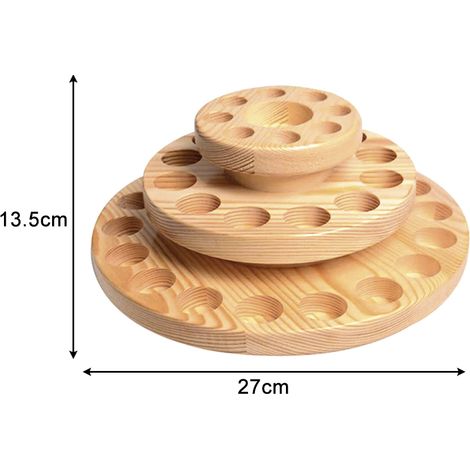 Présentoir rotatif en bois pour flacons d'huiles essentielles, 3 niveaux, 39 emplacements. (1/5)
