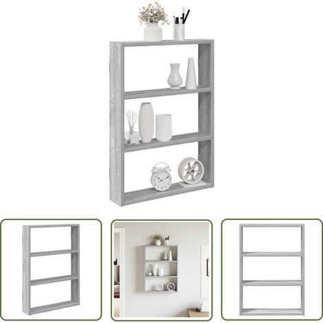 vidaXL Étagère murale sonoma gris 43x9x60 cm bois ingénierie (1/5)
