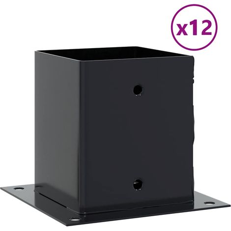 Bases de poteau carrées 12 pcs anthracite 121x121 mm