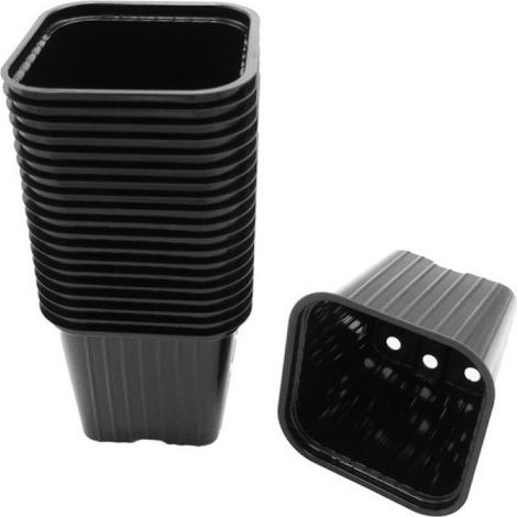 Pots de semis - lot de 60 - noir - plastique - 7 x 7 x 6 cm - pots de propagation (1/3)
