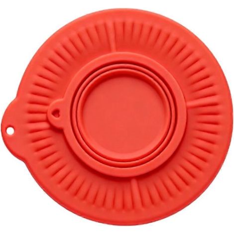 Universeller Silikondeckel für die Rührschüssel einer Küchenmaschine (4,5 bis 5 Liter), Spritzschutz, cremefarben, rot. (1/5)