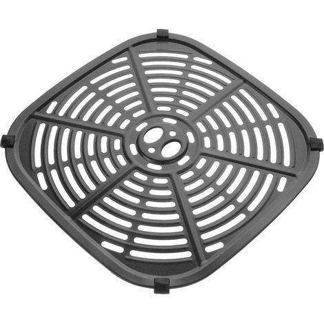 Teglia per friggitrice ad aria 22,5 x 22,5 cm, rivestimento antiaderente, acciaio inox. Accessorio per una ventilazione ottimale e una cottura uniforme nella friggitrice ad aria. (1/3)