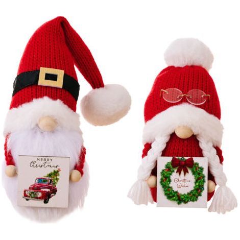 PA Aiperq Cute Christmas Ornament Rudolph Beanie Round Cap Handmade Elf Statue Christmas Ornament Indoor Home Decor (1/5)
