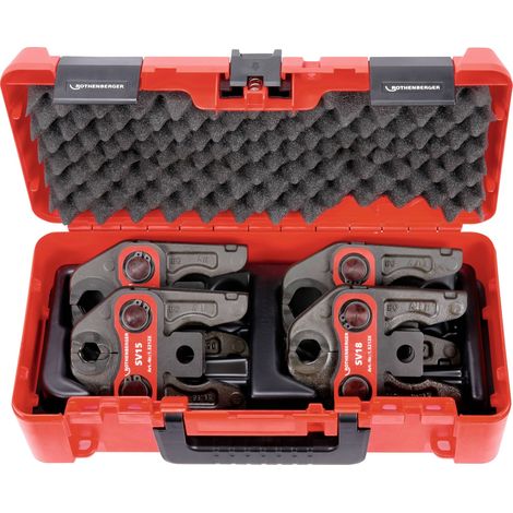 Rothenberger – Ensemble de contre-pressions 32 kN – Pour sertissage métal/plastique – Technologie DURA LAZR TEC – Durabilité accrue et protection contre corrosion