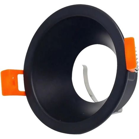 Support encastrable Spot Rond Noir Mat pour Ampoule GU10 - SILUMEN