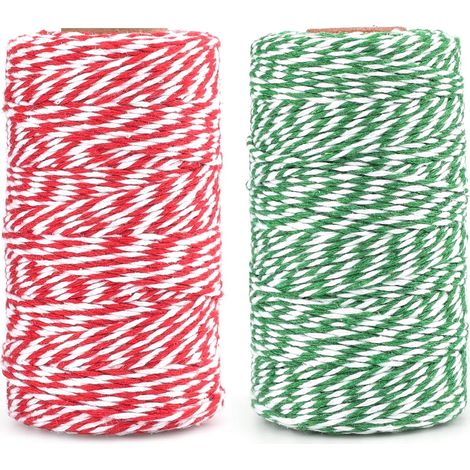 100m Ficelle Coton Noël,2mm Ficelle Bleu Foncé et Blanc Fil Cadeau Decorative Cordes pour l'emballage de Cadeaux de Noël et Bricolage Artisanat,Boulangerie,Loisirs Créatifs (1/5)