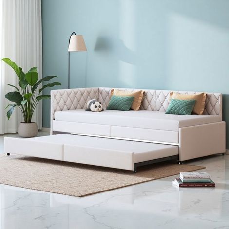 Schlafsofa 2 Plätze - 90x200cm - zeitgenössisches Design - ausziehbar - beige