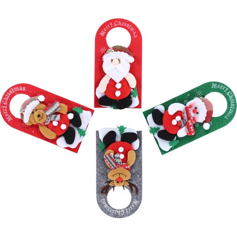 4 pièces Décorations de Porte de Noël Cartoon pour Hôtel Boutique Décoration Fenêtre (1/5)