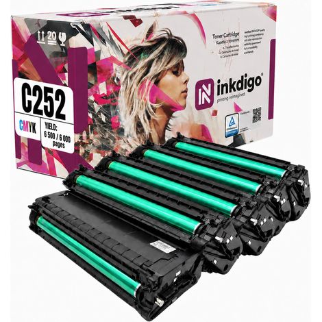 Toner Inkdigo 407716-407719 compatibile con Ricoh SPC252dn SPC252sf, certificato TÜV. (1/5)