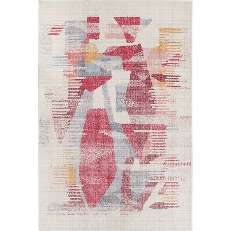 Tapis moderne polyester abstrait aux couleurs vives - Palette abstraite contemporaine (1/4)