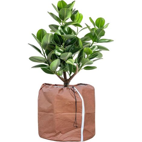 Protection thermique pour pot de plantes, sac de protection pour plantes, protection hivernale avec cordon de serrage, 40 x 40 cm (1/5)