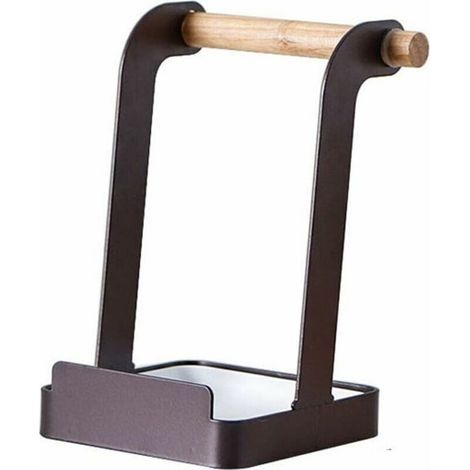 Porta-coperchio e porta-cucchiaio multifunzionale, porta-cucchiaio e porta-mestolo, porta-utensili da cucina, porta-tagliere, poggia-cucchiaio, nero (1/5)