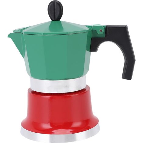 Cafetière, Moka Pot, Cafetière italienne 3 tasses/5 OZ, Machine à expresso pour cuisinière à gaz ou électrique en céramique, Manuel de camping, Percolateur de café cubain pour (1/5)