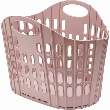 Panier à Linge 38 l, Plastique, Rose, 38 Litre (1/5)