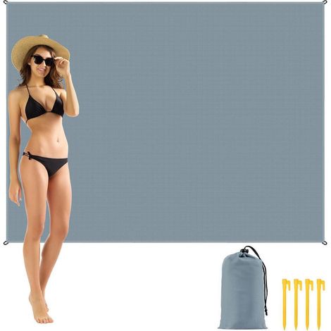 Sandfreie Stranddecke 200x140cm, wasserdicht, ultraleicht, mit Heringen (1/5)