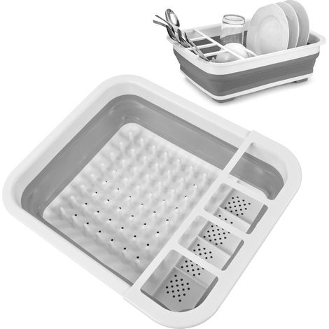 Égouttoir à vaisselle pliable, égouttoir portable pour la vaisselle, étagère de rangement pour la vaisselle et les ustensiles de cuisine (1/5)