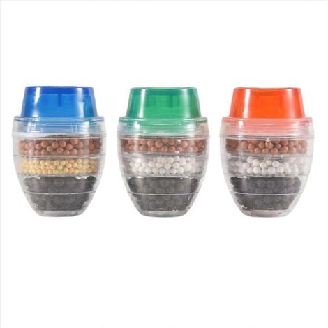 Set mit 3 Aktivkohlefiltern für Küchenarmaturen, 5-lagig, für den Hausgebrauch (1/5)