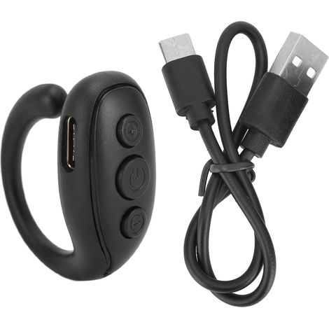 Télécommande Bluetooth pour TikTok, tourne-page, selfie et lecture de romans, télécommande multifonctionnelle TikTok, noire.