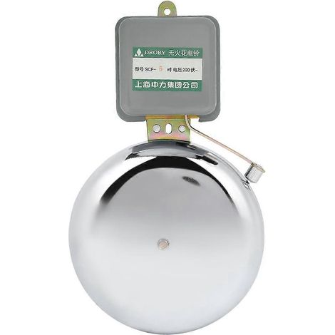 Elektrische Schulglocke, funkenfrei, mit externem Schlagmechanismus, Edelstahl, 150 mm, 220 V Wechselstrom
