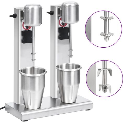 Milchshake-Mixer mit zwei Bechern Edelstahl 2 L