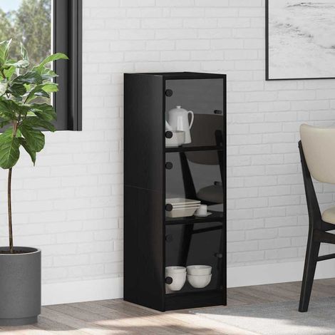 vidaXL  Highboard  Black Oak 35 x 37 x 109 cm Engineered Wood