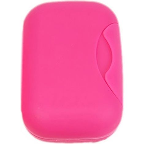 Boîte porte-savon de voyage rose bonbon étui portable rangement pour accessoires de salle de bain - Rose vif (1/5)