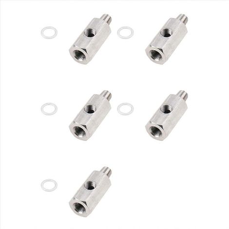 Conectado a un turbocompresor de acero inoxidable 5X, adaptable en T para sensor de compresión BSPT de 1/8" frente a NPT (1/5)