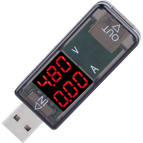 Multimètre USB couleur LCD Voltmètre Ampèremètre Courant Multimètre Chargeur Testeur USB (Noir) (1/5)