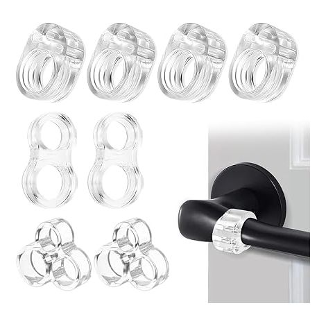 Transparent Door Stoppers, Protectors for Door and Window Handles, Set with Single, Double and Triple Rings, Absorbs and Protects Walls and Furniture (1/5)