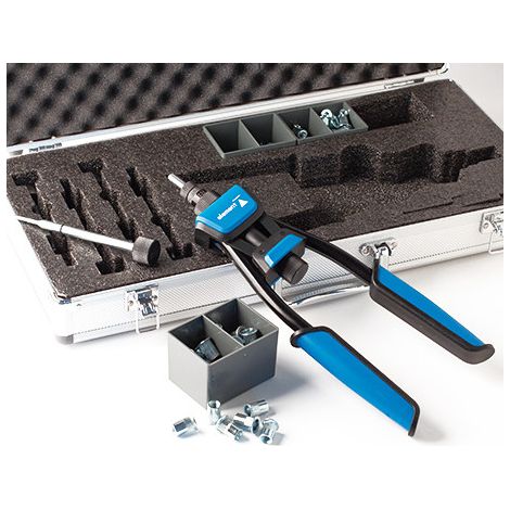 Scell-It – Pince à sertir cosse – Transmission démultipliée 3x moins d’effort – Corps en fonte d’aluminium – Livrée avec 150 écrous M3 à M8