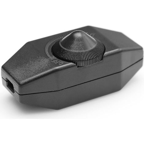 Variateur LED 1-60 W (variateur rotatif), marche/arrêt, 220-230 V, interrupteur en ligne CE, noir [livraison gratuite] (1/4)